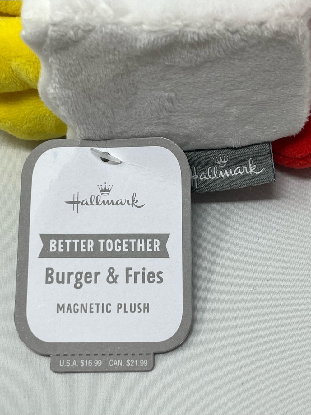Hallmark Better Together Burger & Fries Magnetic Plush Set Foodie Stuffed Pair - Picture 2 of 6